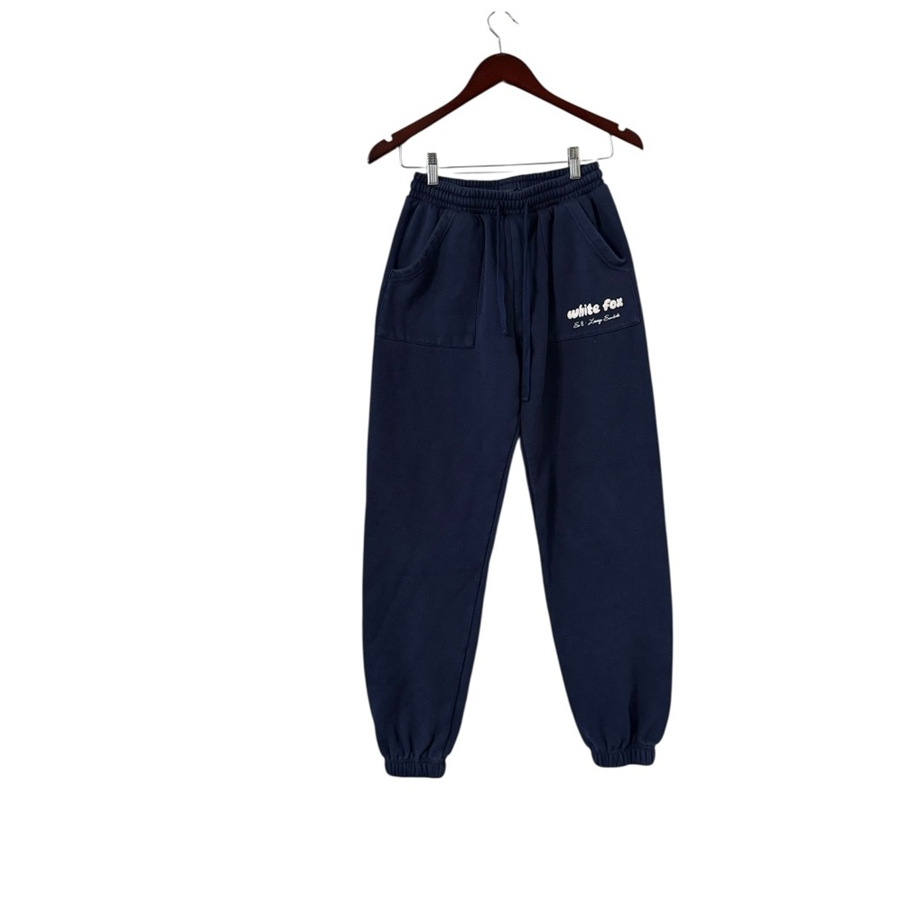 WHITE FOX BOUTIQUE Era 8 Graphic Navy Fleece Joggers Sweatpants - Picture 2 of 7
